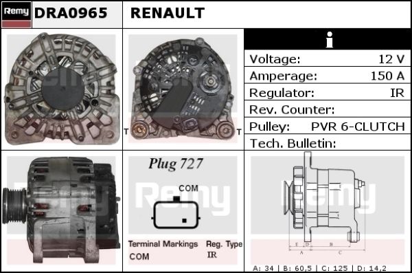 DELCO REMY Laturi DRA0965